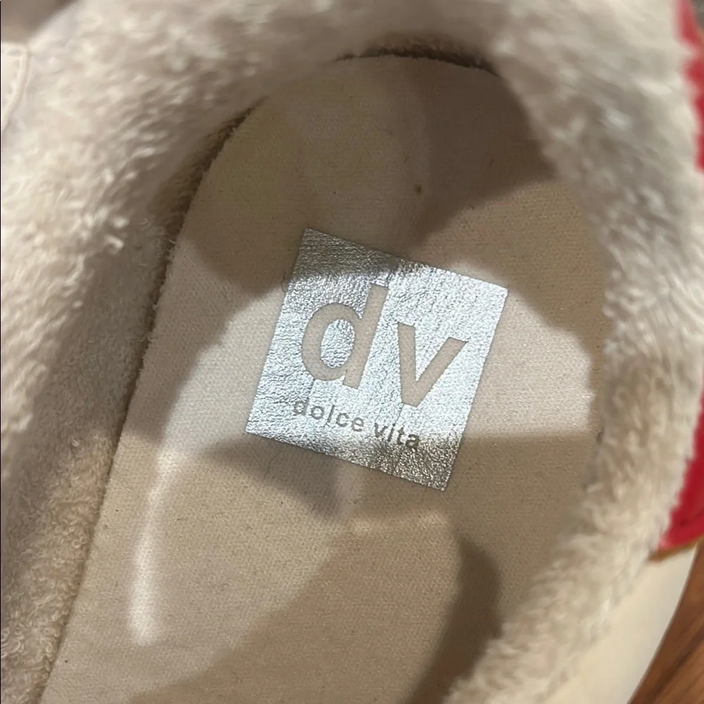 DV by Dolce Vita Red and Cream Vita Rascal T-Toe Sneakers (For Women)‎ Like NEW